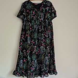 Black Pink Floral 90s Inspired Plus Size Dress 💗